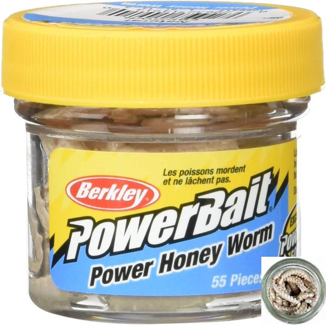 Berkley PowerBait 1 Inch Honey Worm (55 Per Jar) 4 Berkley PowerBait 1 Inch Honey Worm (55 Per Jar) - Image 2
