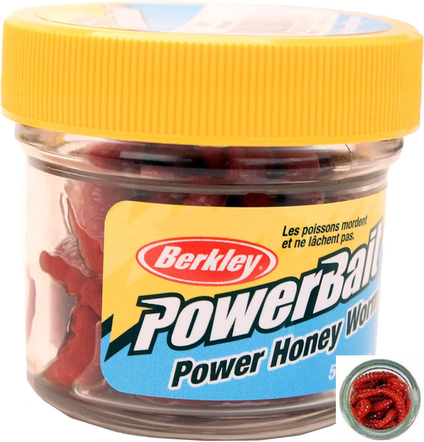 Berkley PowerBait 1 Inch Honey Worm (55 Per Jar) 5 Berkley PowerBait 1 Inch Honey Worm (55 Per Jar) - Image 3